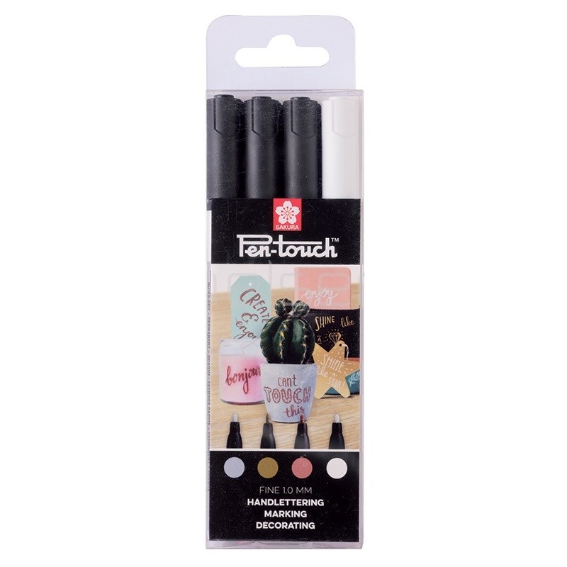 Lakové fixy SAKURA Pen Touch 1mm, 4ks metalické