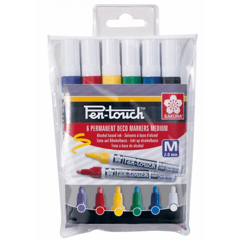 Lakové fixy SAKURA Pen Touch 2mm, 6ks barevné