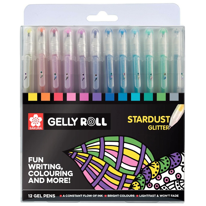 Gelové popisovače SAKURA Gelly Roll Stardust, 12 ks