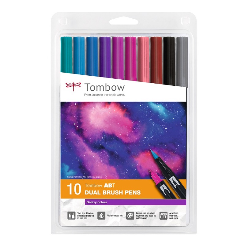 TOMBOW ABT akvarelový Dual Brush Pen, 10ks Galaxy