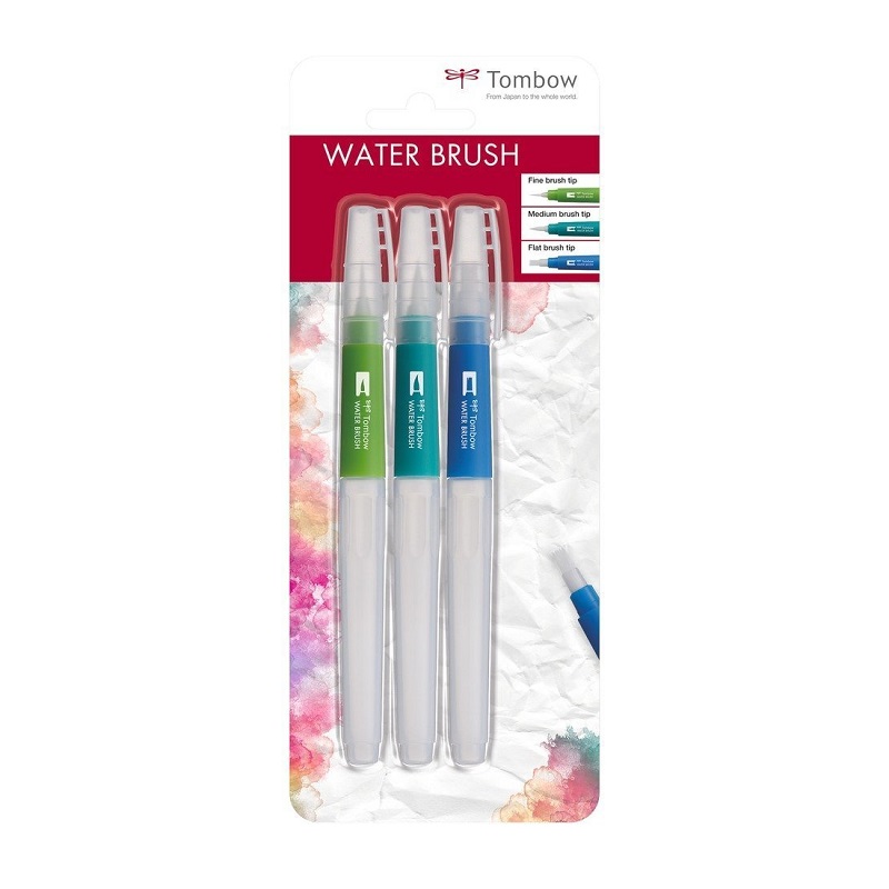 TOMBOW štětec se zásobníkem na vodu, sada 3ks