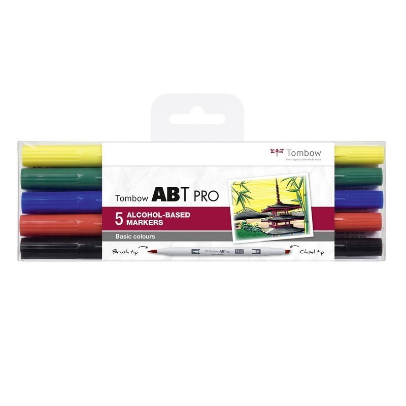 TOMBOW ABT PRO lihový Dual Brush Pen, 5ks základní