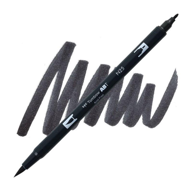 TOMBOW ABT akvarelový Dual Brush Pen, lamp black N25