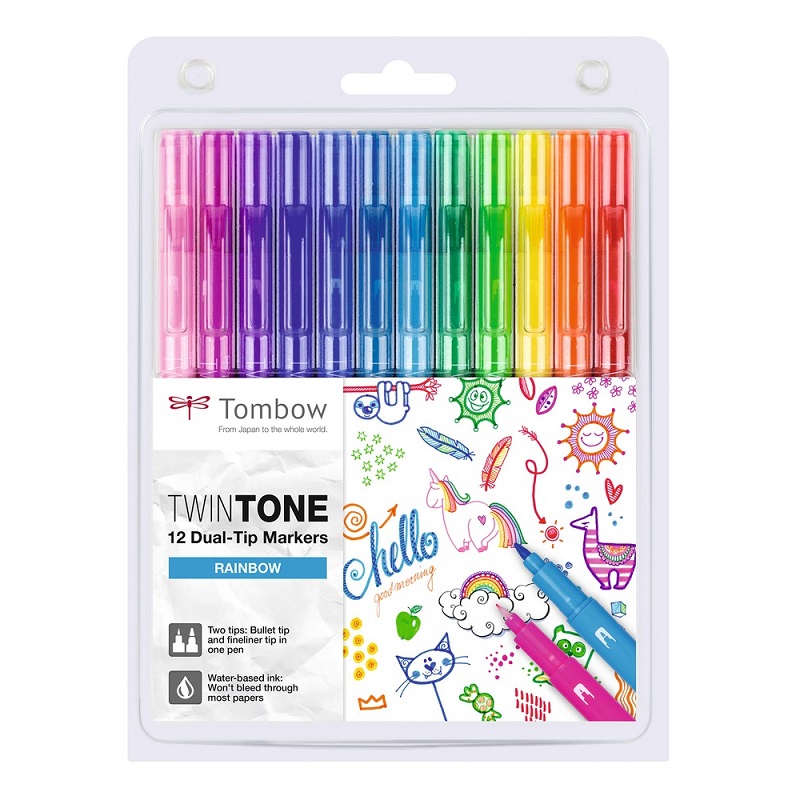 TOMBOW TwinTone oboustranný, 12ks duhové barvy