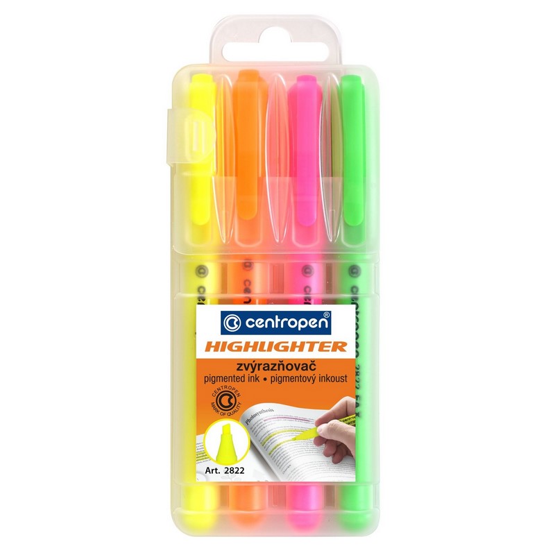 Zvýrazňovač tenký CENTROPEN 2822/4, 4ks