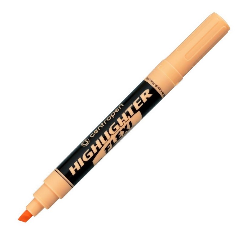 Zvýrazňovač silný FLEXI CENTROPEN 8542, oranžový pastelový