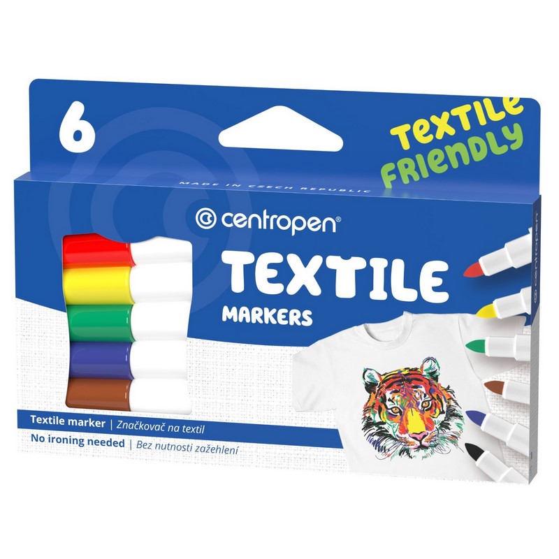 Fixy na textil CENTROPEN 2739/6, 6ks