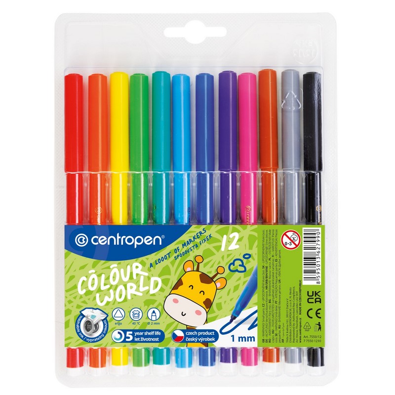 Fixy COLOUR WORLD CENTROPEN 7550, 12ks