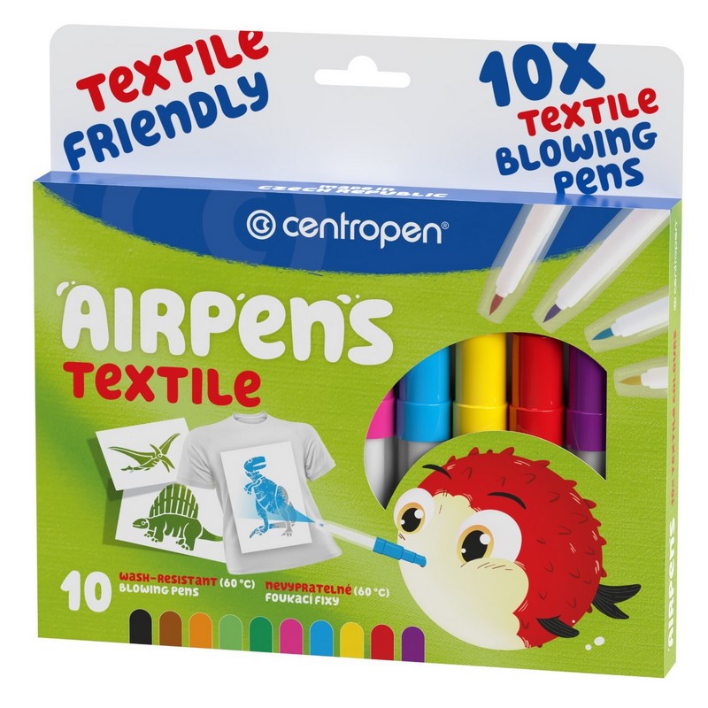 Foukací fixy TEXTILE CENTROPEN 1539, 10ks