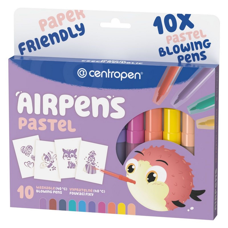 Foukací fixy CENTROPEN 1500, 10ks Pastel Colours