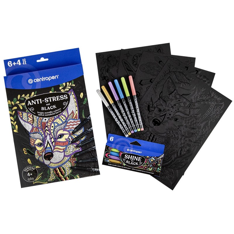 Fixy ANTI-STRESS metalické CENTROPEN 9390, sada 6+4ks