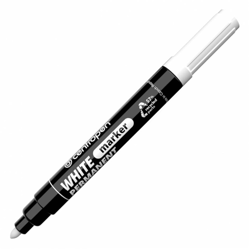 Permanentní popisovač CENTROPEN 8586, bílý silný