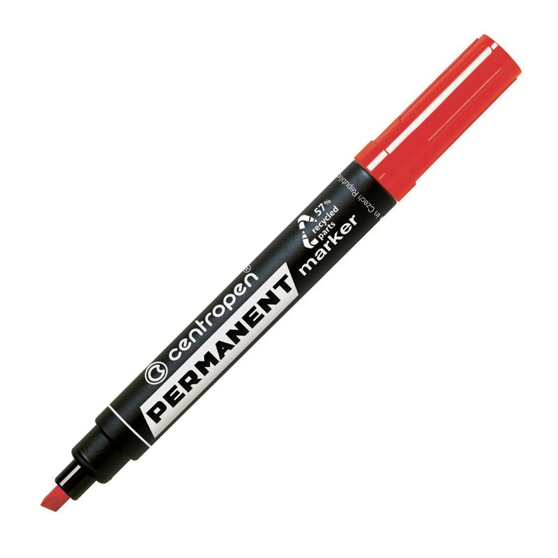 Permanentní popisovač CENTROPEN 8576, šikmý červený