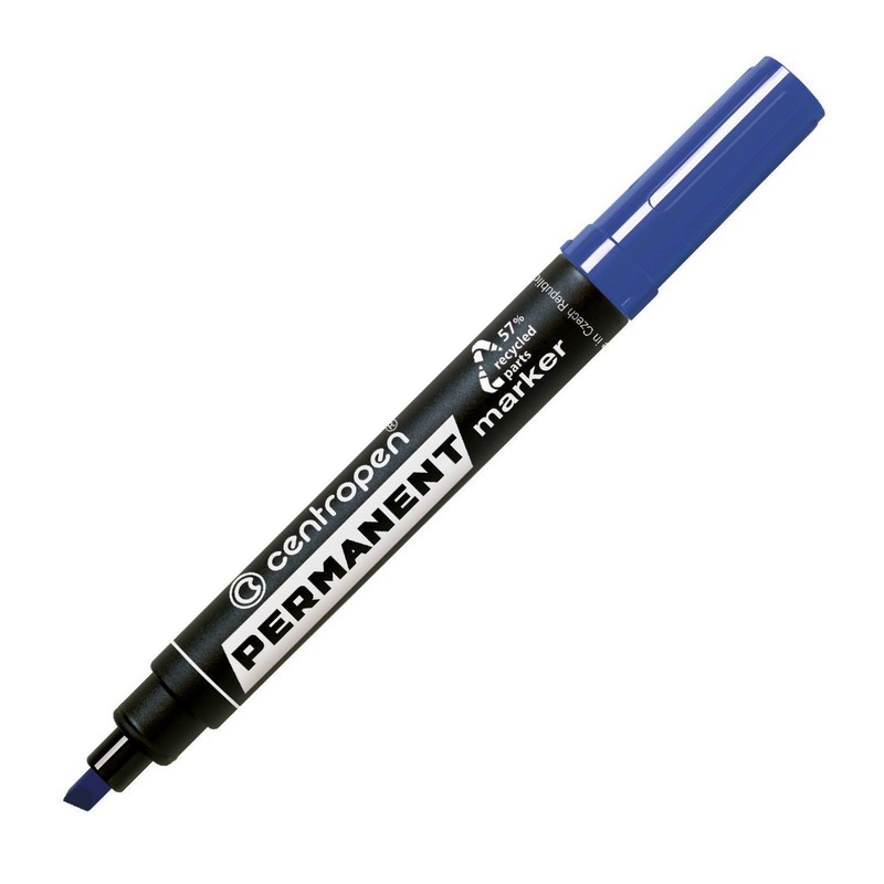 Permanentní popisovač CENTROPEN 8576, šikmý modrý