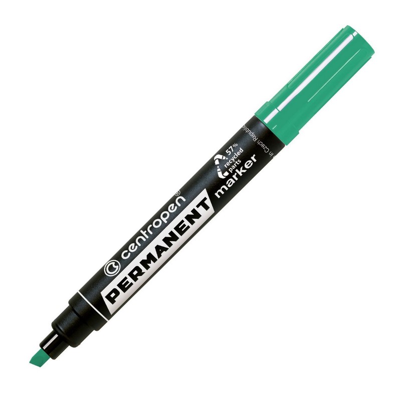 Permanentní popisovač CENTROPEN 8576, šikmý zelený