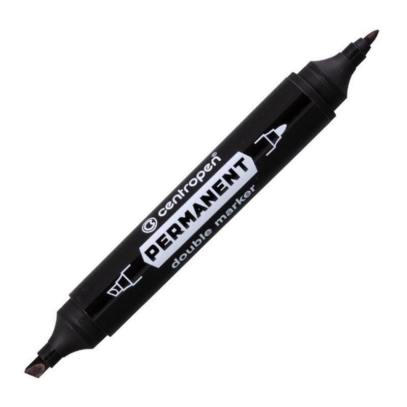 Permanentní popisovač CENTROPEN 1666, oboustranný černý