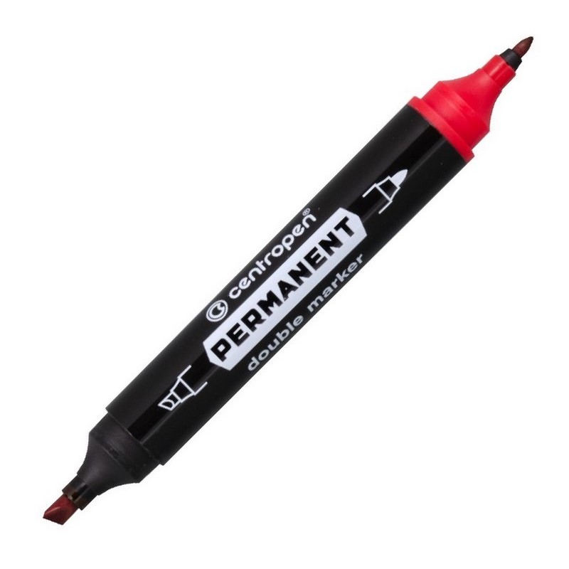 Permanentní popisovač CENTROPEN 1666, oboustranný červený
