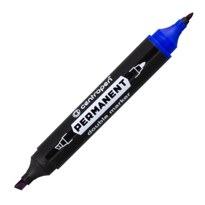 Permanentní popisovač CENTROPEN 1666, oboustranný modrý