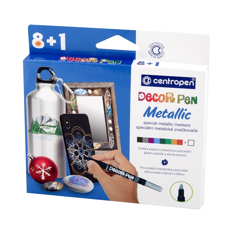 Dekorační popisovač CENTROPEN 2737/9 Decor Pen, 9ks Metallic