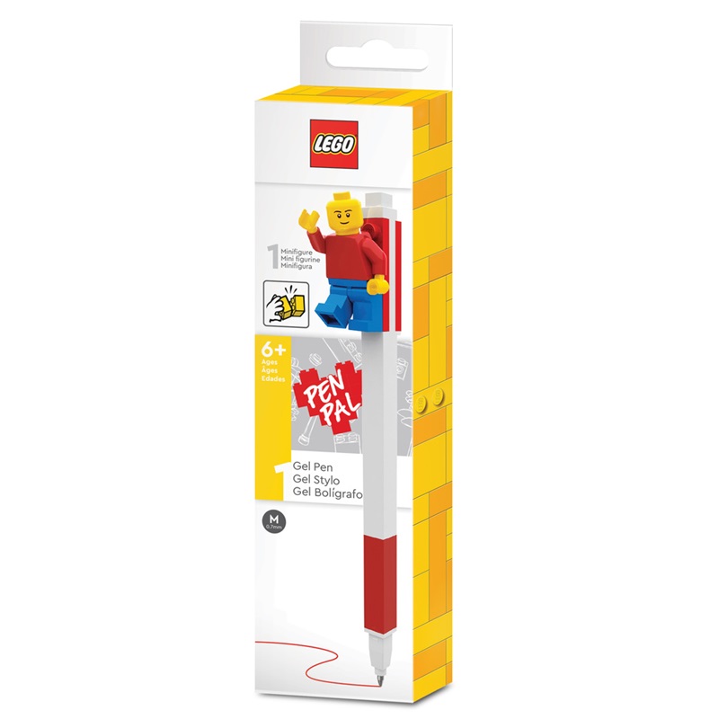 LEGO gelové pero, červené s figurkou