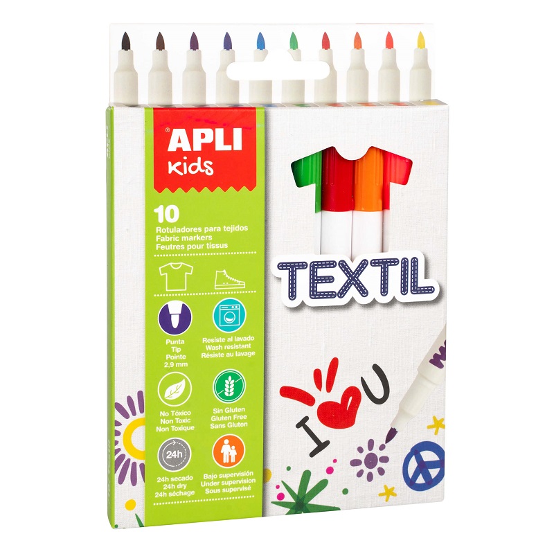 APLI fixy na textil Kids, 10ks