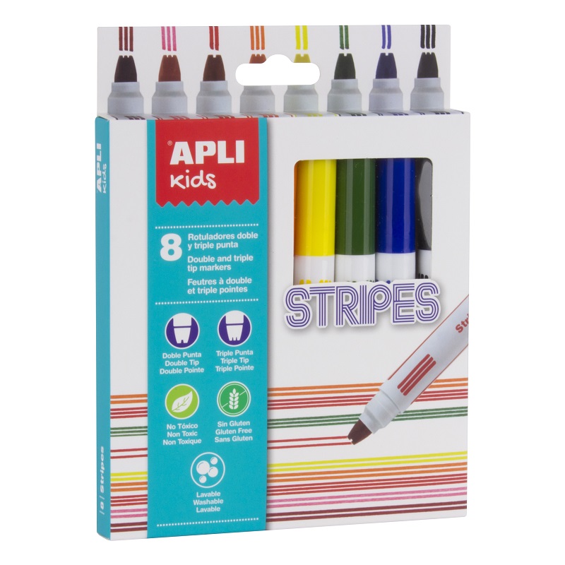 APLI fixy Kids, 8ks Stripes