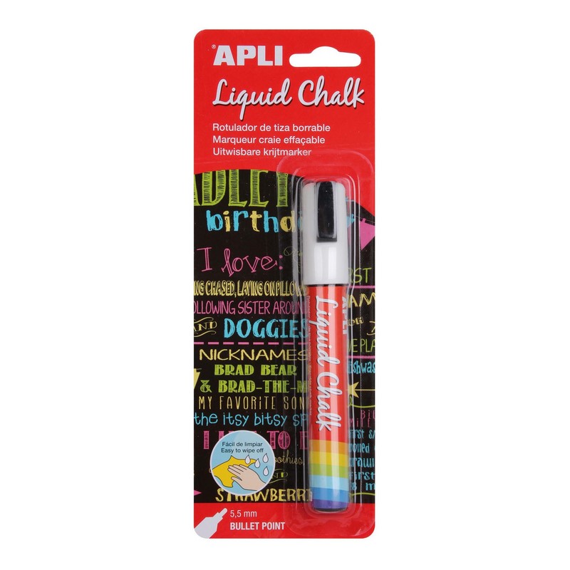 APLI křídový popisovač 5,5mm, bílý