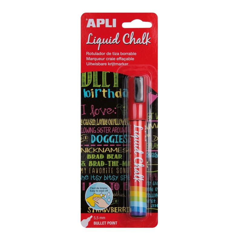 APLI křídový popisovač 5,5mm, červený