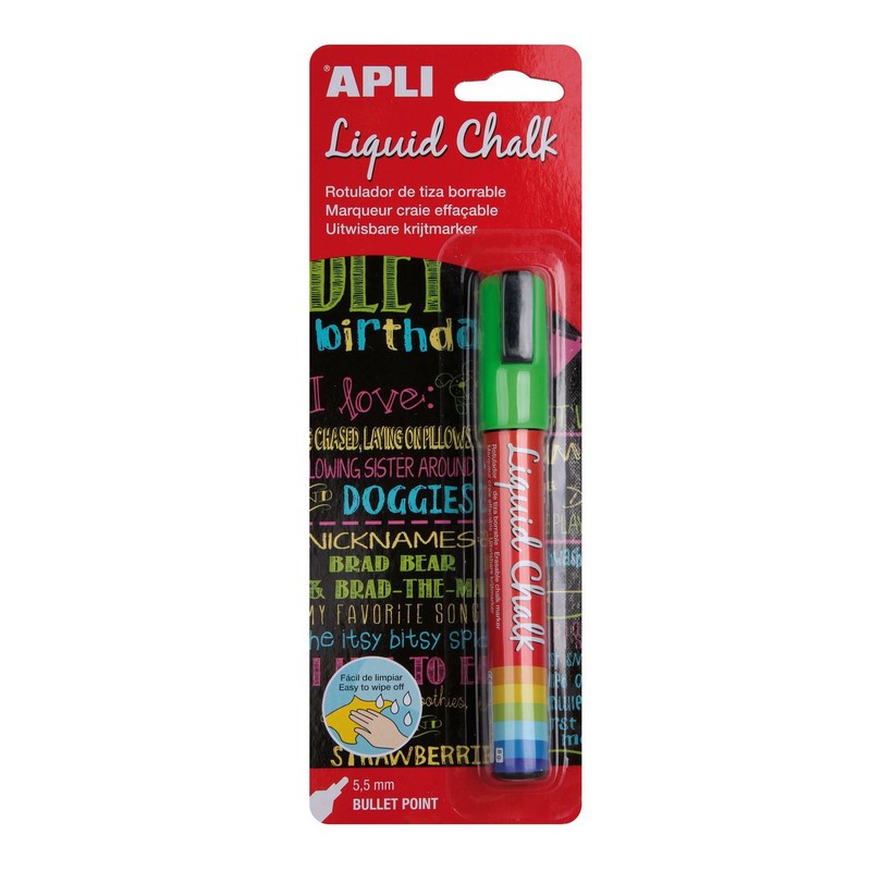 APLI křídový popisovač 5,5mm, zelený