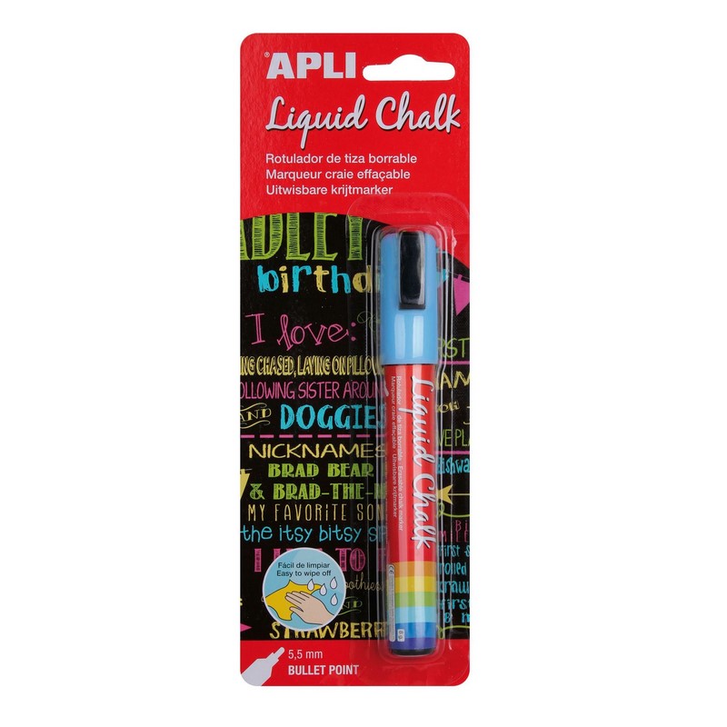 APLI křídový popisovač 5,5mm, modrý