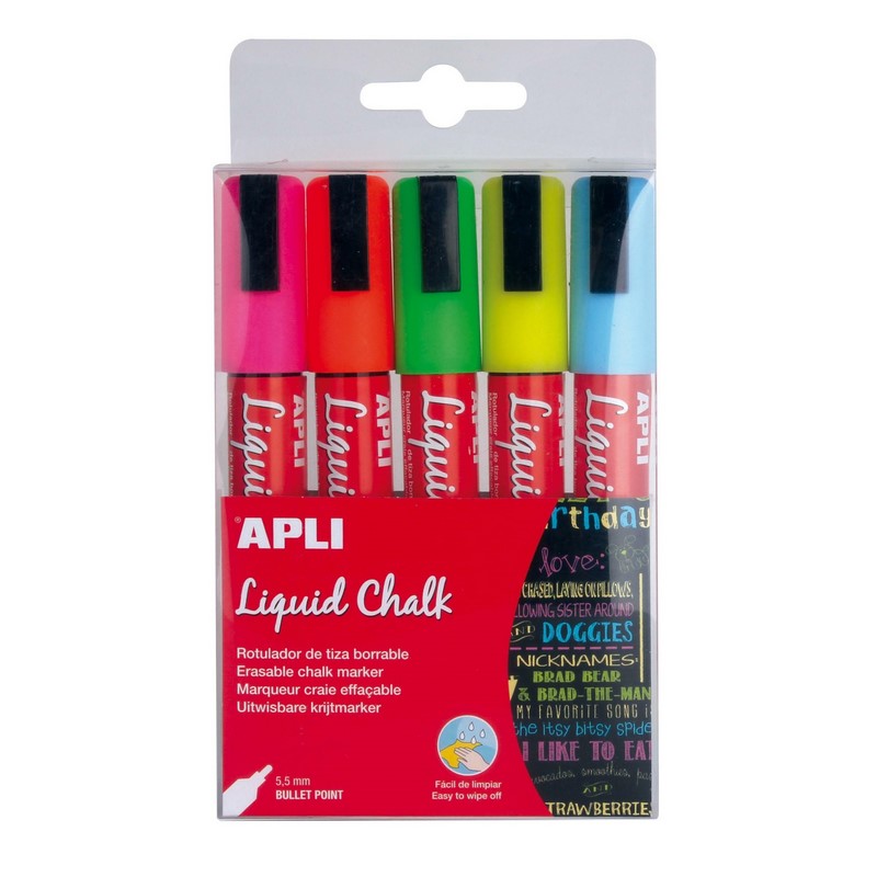 APLI křídový popisovač 5,5mm, 5ks