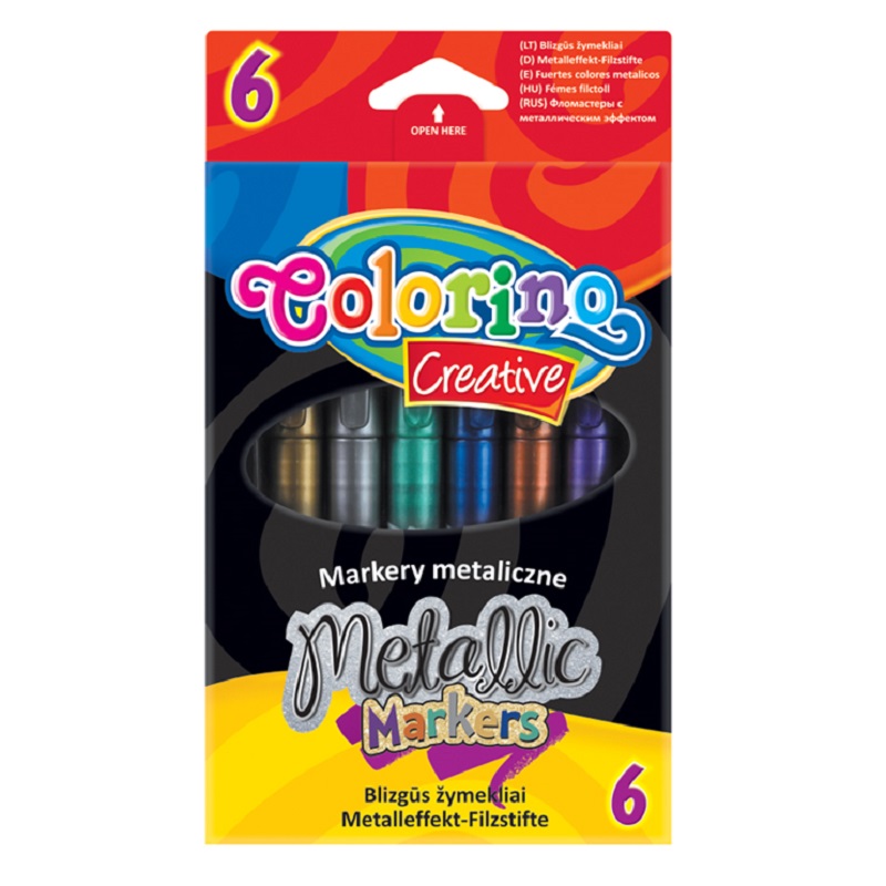 COLORINO fixy Metallic, 6 barev