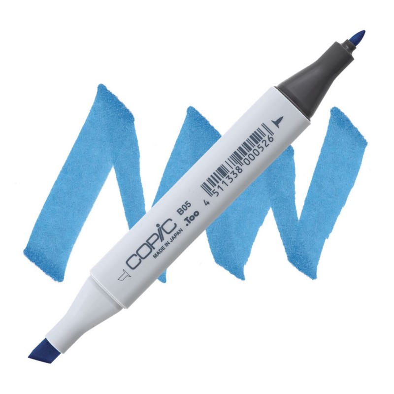 Lihová fixa COPIC Classic oboustranná Fine & Chisel, B05 Process blue