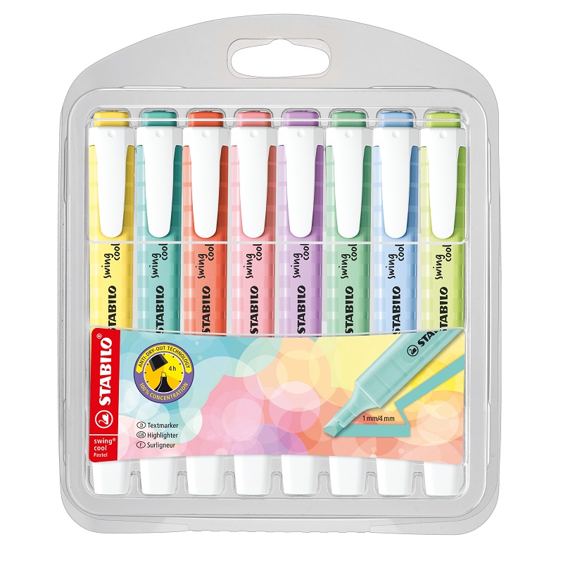 Zvýrazňovač STABILO swing cool Pastel, 8ks "A"