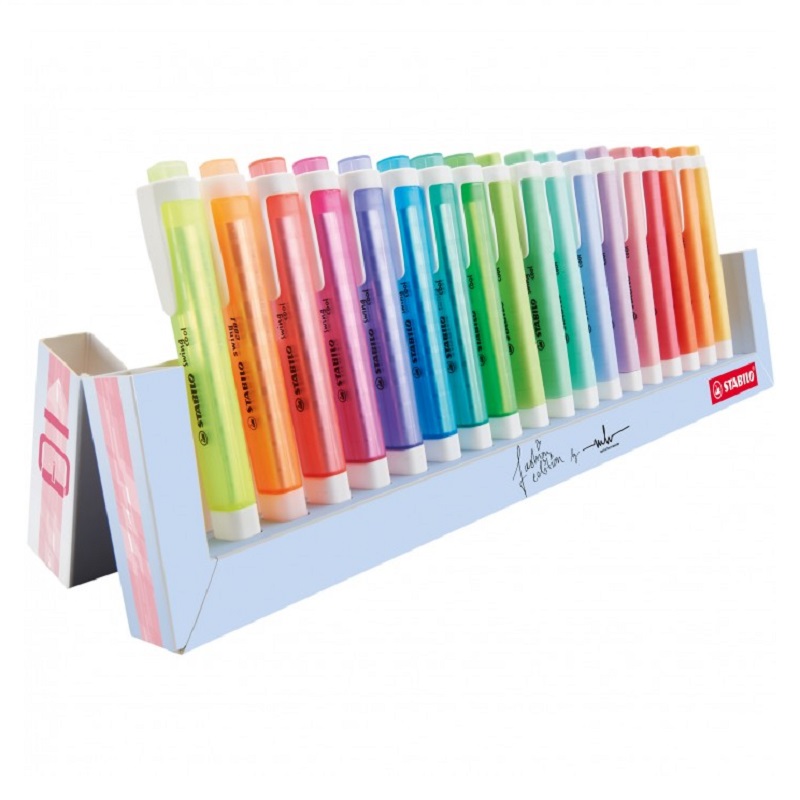 Zvýrazňovač STABILO swing cool + Pastel, 18ks ve stojánku