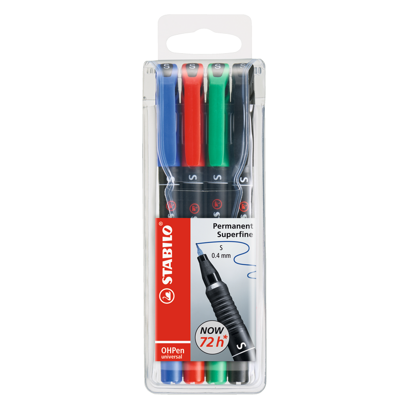 Popisovač STABILO OHPen universal 0,4mm S, 4ks
