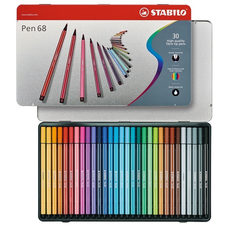 Fix STABILO Pen 68, 30ks v kovové krabičce