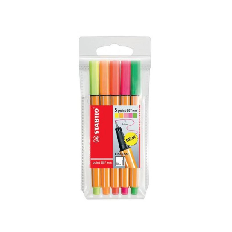 Liner STABILO point 88 mini, 5ks neon
