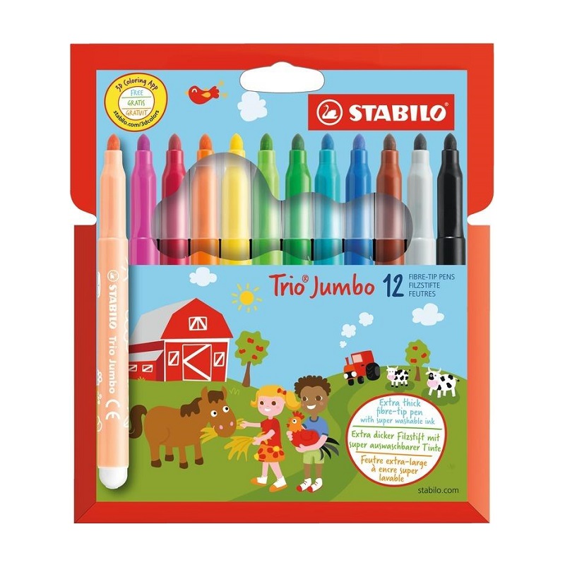 Fixy STABILO Trio Jumbo, 12ks