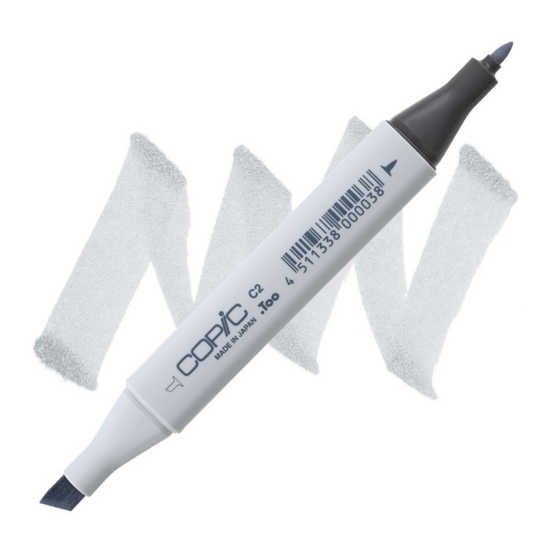 Lihová fixa COPIC Classic oboustranná Fine & Chisel, C2 Cool gray 2