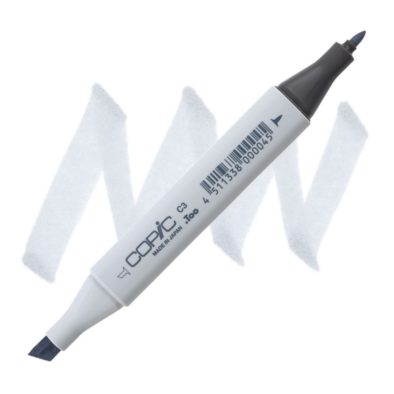 Lihová fixa COPIC Classic oboustranná Fine & Chisel, C3 Cool gray 3