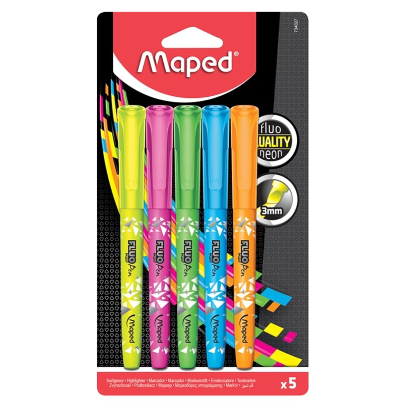 Zvýrazňovač MAPED Fluo Peps pen, 5ks