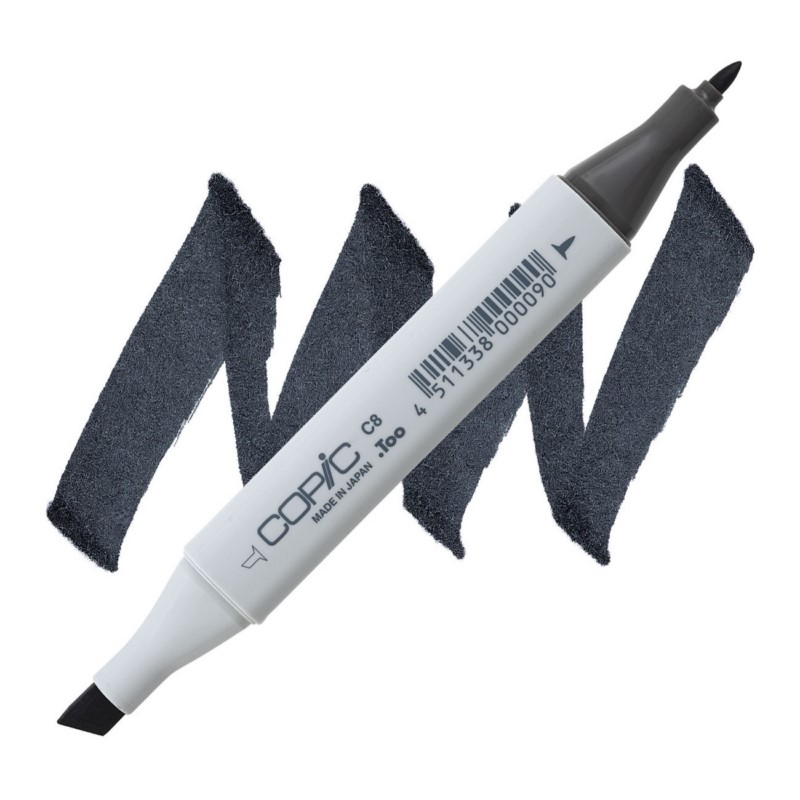Lihová fixa COPIC Classic oboustranná Fine & Chisel, C8 Cool gray 8