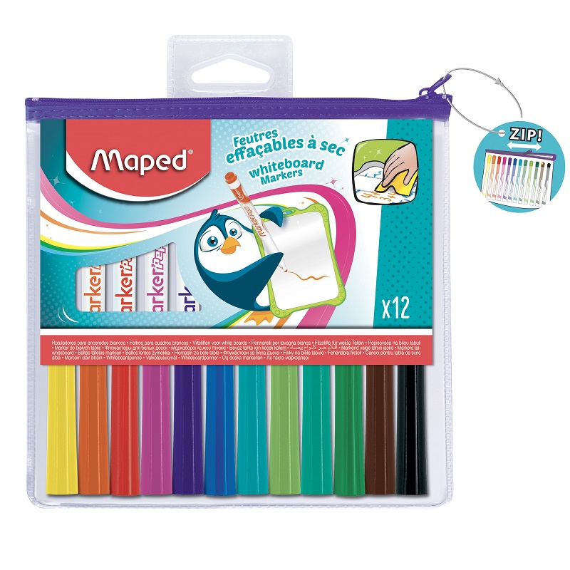 Whiteboard MAPED Marker Peps, 12ks Fun Colors