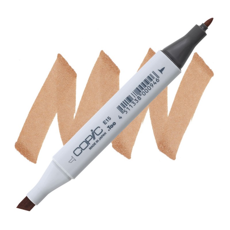 Lihová fixa COPIC Classic oboustranná Fine & Chisel, E15 Dark suntan