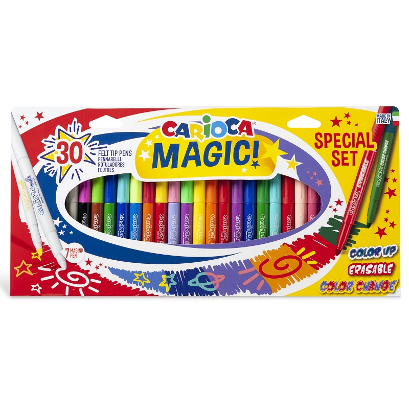 Fixy CARIOCA Magic, 30ks Erasable + Color Change + Color Up