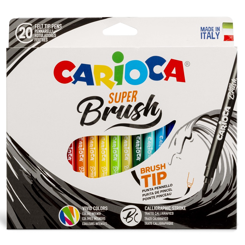 Fixy CARIOCA štětcové Super Brush, 20ks