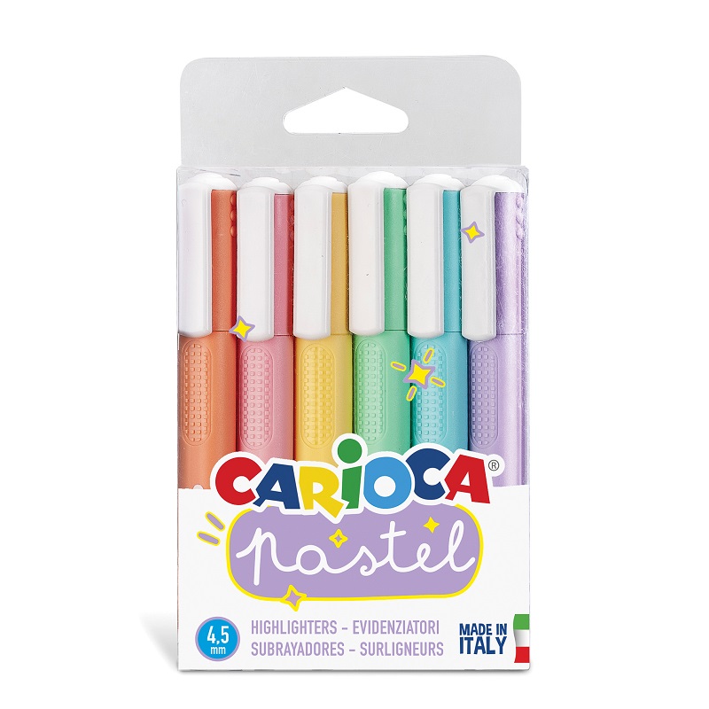 Zvýrazňovače CARIOCA pastelové, 6ks