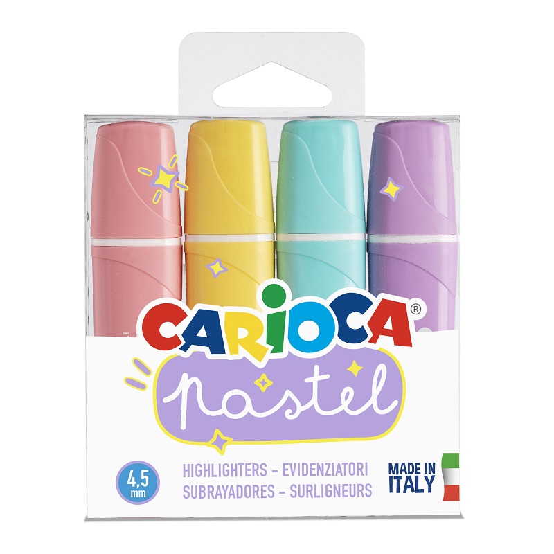 Zvýrazňovače CARIOCA pastelové, 4ks
