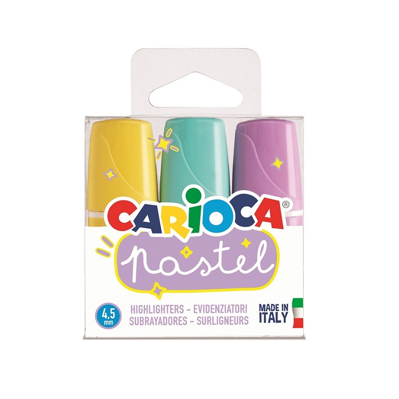 Zvýrazňovače CARIOCA pastelové Mini, 3ks